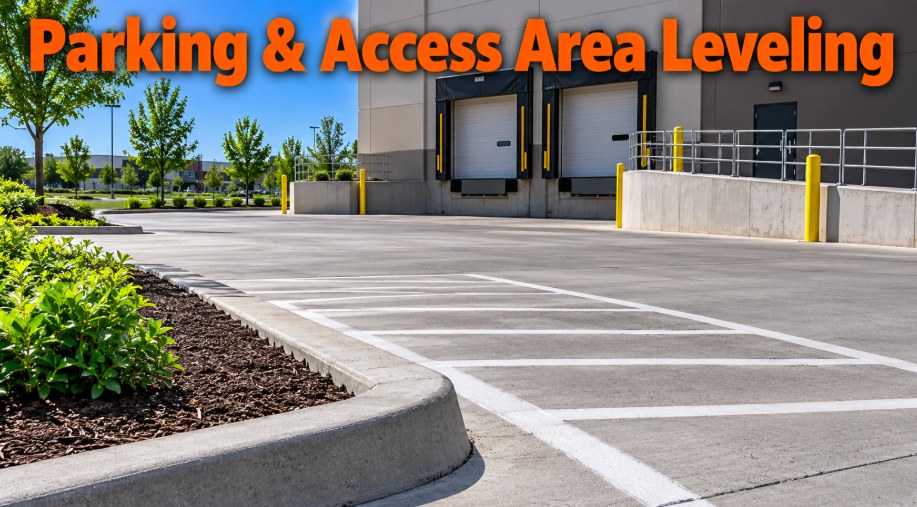Level concrete parking and loading area at a commercial building in Pasadena, CA